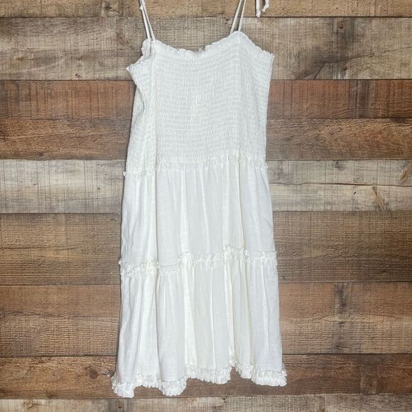 GB girls white smocked tiered‎ sundress spaghetti straps, size XL new with tags - Picture 2 of 12